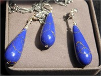 Lapis Lazuli Pendant with matching pierced