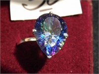 Mystic Topaz Ring - Large faceted stone - size 8