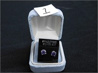 Swarovski Amethyst Crystal pierced earrings set