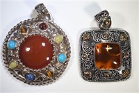 LOT OF 2 PENDANTS, STERLING SILVER, FROM QVC