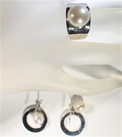 SET SS HONORA EARRINGS & RING, SIZE 9 FROM QVC