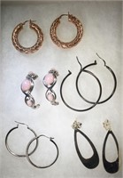 LOT OF STERLING SILVER EARRINGS -5 PAIRS