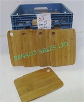 LOT, BIN OF SMALL WOOD  CUTTING BOARDS