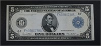 1914 $5 FEDERAL RESERVE NOTE  AU
