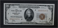 1929 $20 FEDERAL RESERVE BANK NOTE  CH.CU