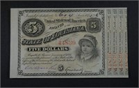 1875 $5 BABY BOND  GEM CU