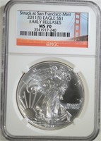 2011 (S) SILVER EAGLE DOLLAR NGC MS 70