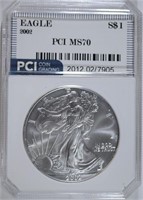 2002 AMERICAN SILVER EAGLE PCI PERFECT GEM BU