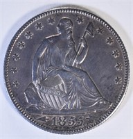 1855-O SEATED LIBERTY HALF DOLLAR  BU