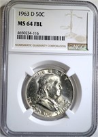 1963-D FRANKLIN HALF DOLLAR NGC