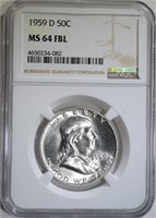 1959-D FRANKLIN HALF DOLLAR NGC