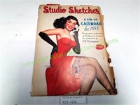 1955 Pinup Girls Studio Sketches Calendar