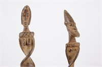 Dogon Pair cast Iron or Brass statues 25" tall