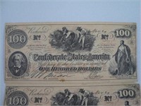 4 - $ 100.00 Confederate Currency