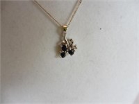 Sapphire & Sterling Silver Pendant Necklace