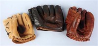 Lot of 3: Vintage Autograph Model Baseball Gloves
