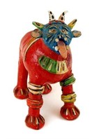 LARGE Colorful Pottery Zoomorphic Sculpture