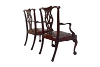 Armchairs, Pair Carved, Mahogany, C. 1780