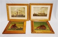 Lot of 4 Framed Ship Prints