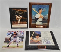 Lot of 4 Signed Baseball Pictures and Plaques