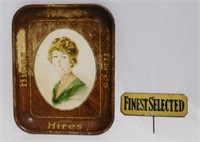 Serving Tray and "Finest Selected" Sign with Stake