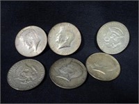 6 - Silver Half Dollars