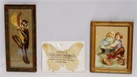 Lot of 3 Early Framed Chewing Gum Cut-Outs