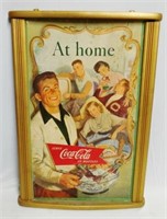 "At Home Coca-Cola Cardboard Ad" with Wooden Frame