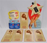 Lot of 7 Feminine Cardboard Advertisements