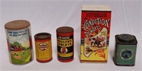 Lot of 5 Veterinarian and Agriculture Tins