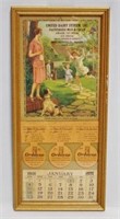 United Dairy System Framed Advertising Calendar