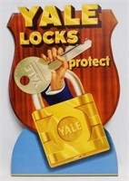 Cardboard Die Cut Yale Locks Advertisement