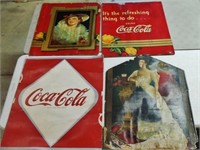 Lot of 4 Coca-Cola Cardboard Advertisements