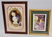 Lot of 2 Framed Advertisements