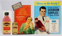 Lot of 3 Medicinal Cardboard Advertisements