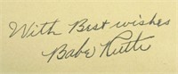 Babe Ruth Autograph AAU Certified