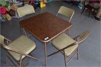 Card Table & 4 Cushioned Chairs