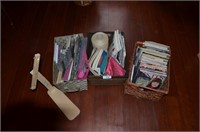 3 Baskets of Knitting Items & DVD's