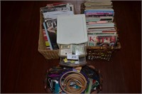 3 Baskets of Knitting Items & Books
