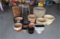 Lot of Planters & Planter Stands
