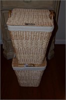 Pair of Wicker Laundry Hampers