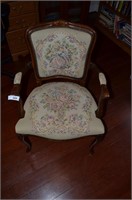 Beautiful Wood Trim Victorian Style Chair
