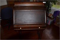 Antique Multi-Compartment Single-Drawer Desk