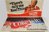 Lot of 2 Oversized Coca-Cola Cardboard Ads