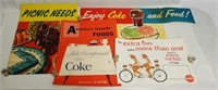 Lot of 4 Coca-Cola Poster Advertisements