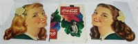 Lot of 3 Cardboard Coca-Cola Advertisement Pieces