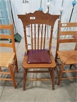 Wood chair w/ cushion seat