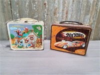 Pair of metal lunch boxes