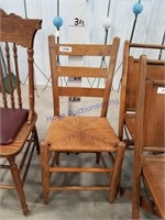 Wood chair w/ woven seat