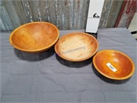 Wooden bowls, Set of 3